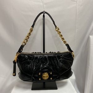 MARC JACOBS Camila Quilted Calfskin Leather Chain Shoulder Bag Black